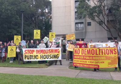 A protest to save public housing in Sydney