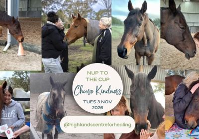 Artwork and image for event "Nup To The Cup ~ Choose Kindness" 12pm-2pm 03/11/2026 Highlands Centre For Healing, 674 Nowra Rd, Moss Vale NSW 2577
