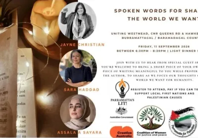 Artwork and image for event "Spoken Words for Sahping the World We Want" 6:30pm-8:30pm 11/09/2026 Westmead Church - Parramatta Mission, 175 Hawkesbury Rd, Westmead NSW 2145