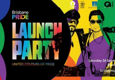 Artwork and image for event "Brisbane Pride Festival Official Launch Party" 6pm-8pm 26/09/2026 Brunswitck Hotel, 569 Brunswick St, New Farm QLD 4005