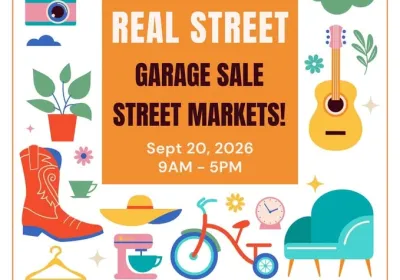 Artwork and image for event "Real Street Garage Sale Street Markets" 9am-5pm 20/09/2026 Real St, Annerley QLD 4103
