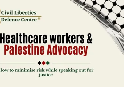 Artwork and image foe event "Webinar: Healthcare workers & Palestine Advocacy" online, register at trybooking.com/au/event/1651740