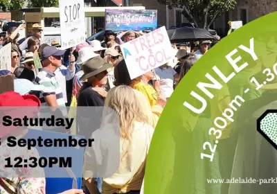 Artwork and image for event "Stop the Chop Road Show at Unley" 12:30pm Unley, exact location to be announced.