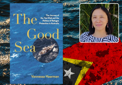 Book cover, author pic, Timor-Leste flag