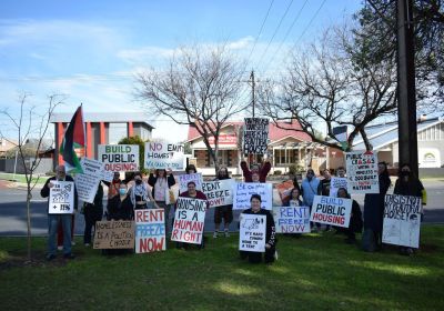 Anti-Poverty Network SA members and supporters at an action