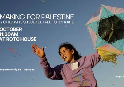 Artwork and image for event "Kite-making for Palestine" 10am-11:30am 03/10/2026 Home At Roto House, 2 Roto Place, Port Macquarie NSW 2444
