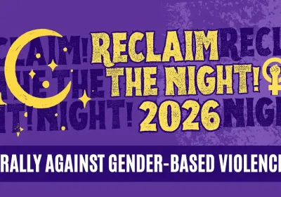 Artwork and image for event "Blue Mountains Reclaim the Night 2026" 3:30pm-6:45pm 'The Hub' Springwood, 106-108 Macquarie Rd, Springwood NSW 2777