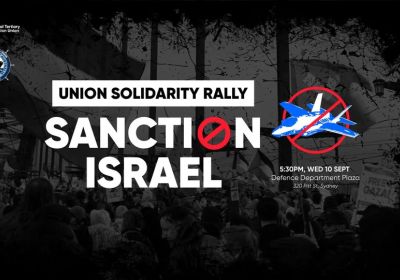 Artwork and image for event "Sanction Israel – Union Solidarity Rally"