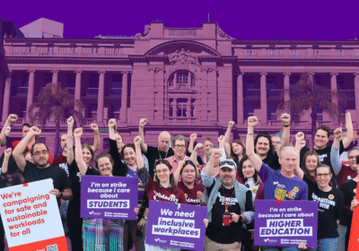 Image supporting uni staff strike and rally 8 October