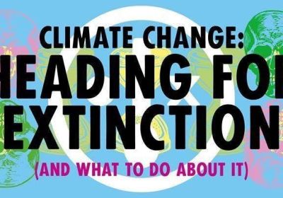 Artwork and image for Extinction Rebellion orientation event "Heading for Extinction (and what to do about it)"