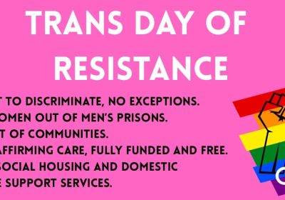 Slide listing the key demands of the trans rights movement