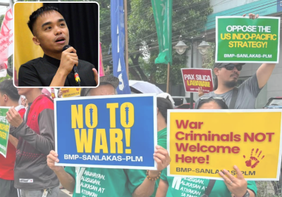 Khyl Ramos, protesting with signs