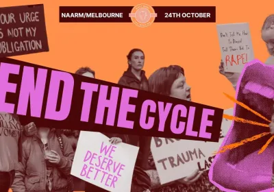 Artwork and image for event "Keep Us Safe Rally 2026" 11:30am 24/10/2026 State Library Victoria, 328 Swanston St, Naarm / Mellbourne VIC 3000