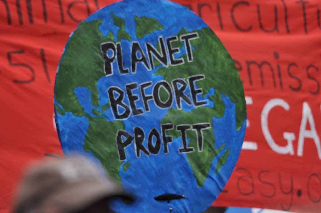 Planet Before Profit placard at People's Climate March, Melbourne 27 November 2015.