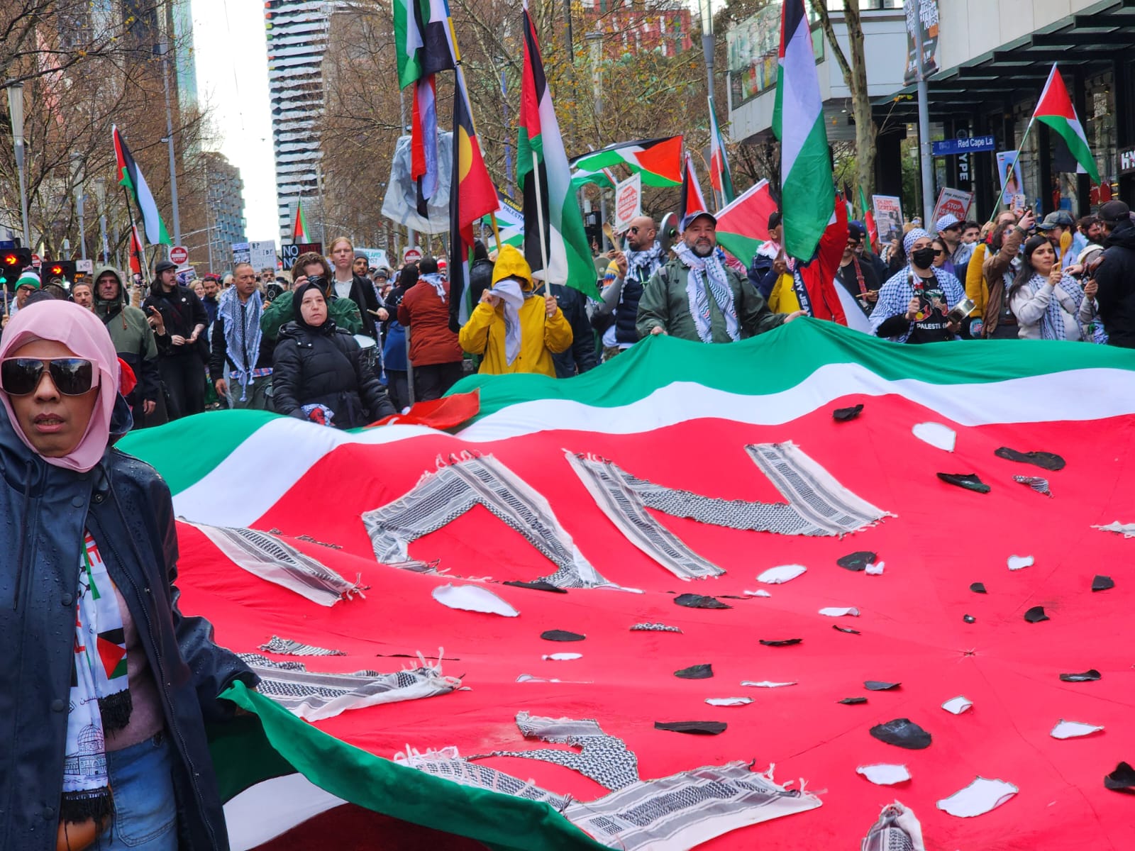 Marching for Palestine in Naarm/Melbourne, July 27