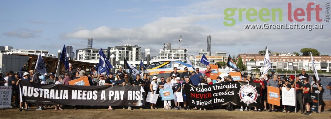 Ferry workers strike in Brisbane